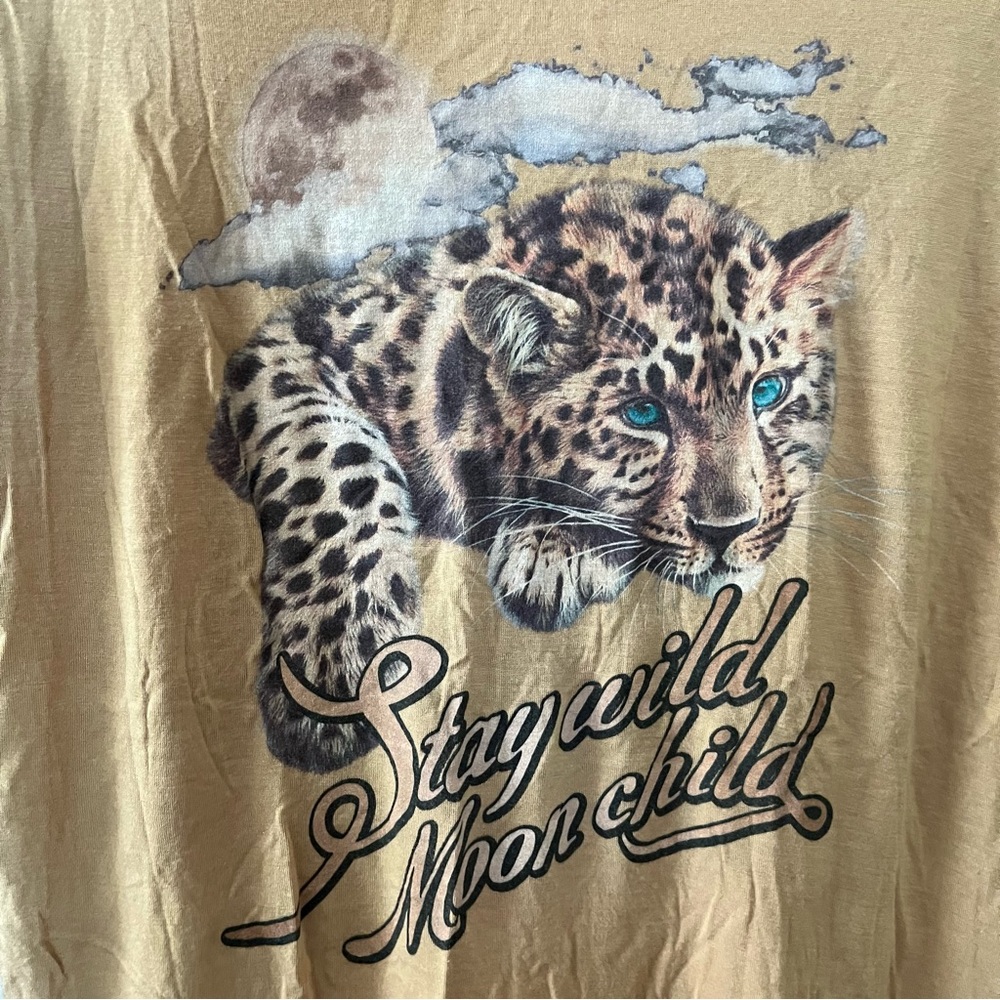 Spell Tan and Brown Long Sleeve Leopard Graphic Tee - Picture 6 of 9